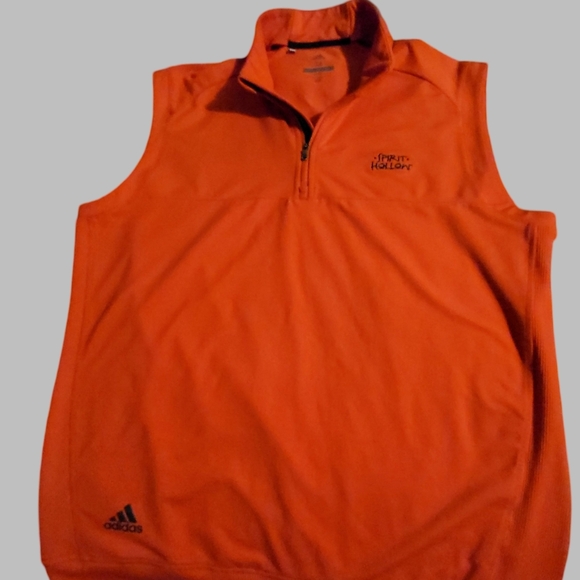 adidas Other - Adidas Orange Vest with High Collar and Quarter-Zip Sz M